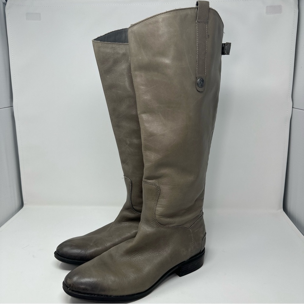 Sam Edelman Tall Riding Boots Leather size 9.5M Gray Color